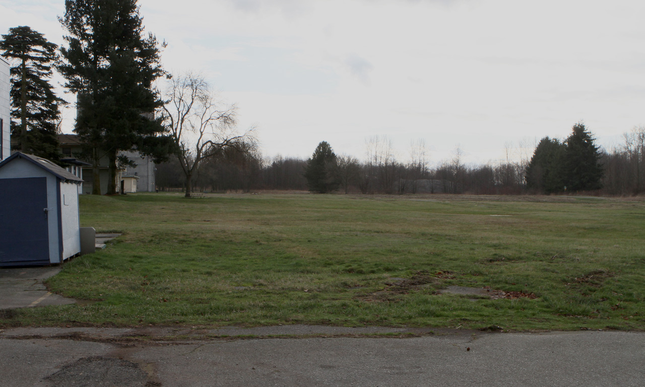View from motor pool across the field towards the OPS building (now gone)